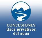 Enlace a la página de Concesiones - Usos privativos del agua: Abre una nueva ventana