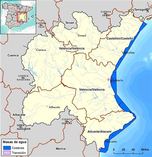 Ambito territorial de la Demarcación Hidrográfica del Júcar